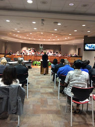 Turner Clinic student Jennifer Lamb presents farm-to-table toolkit to Atlanta Public School Board.