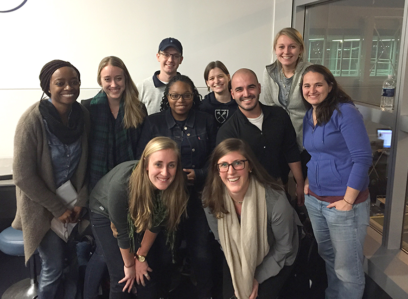 Students gather at JFK airport for the next leg of their journey to Israel.