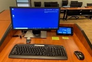 Computer on podium