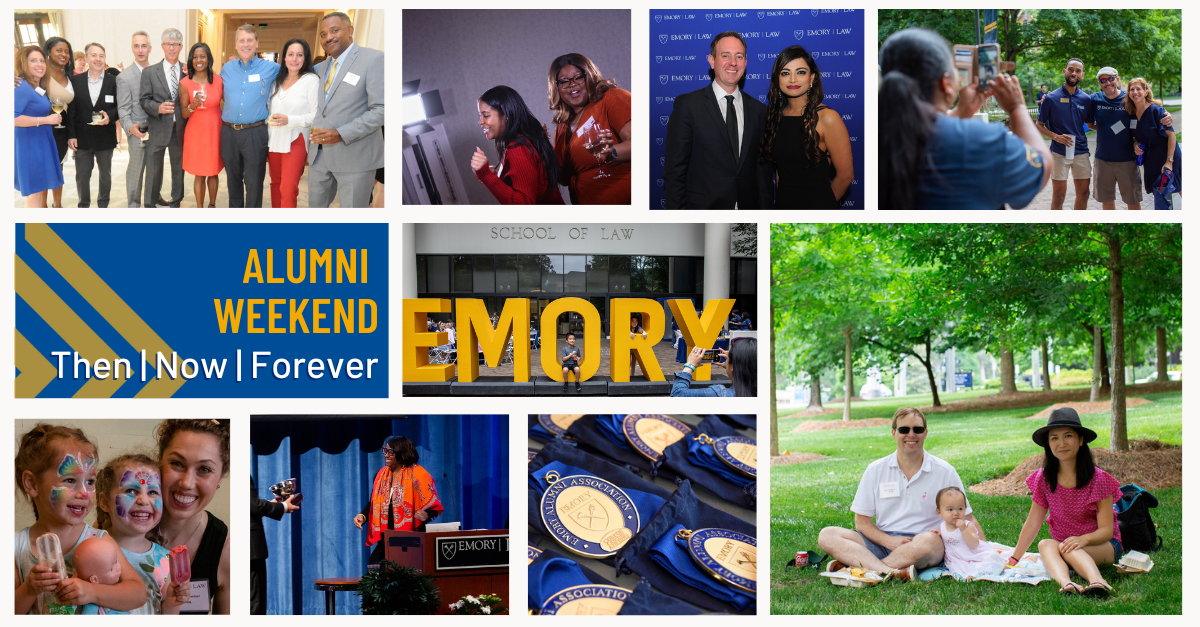 Emory Law Alumni Weekend graphic