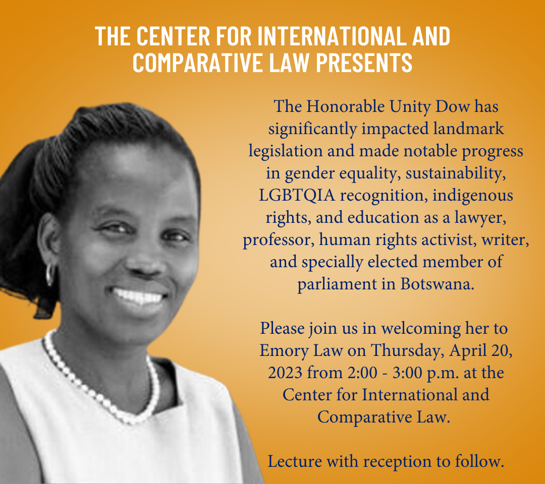 Honorable Unity Dow lecture - April 20, 2023