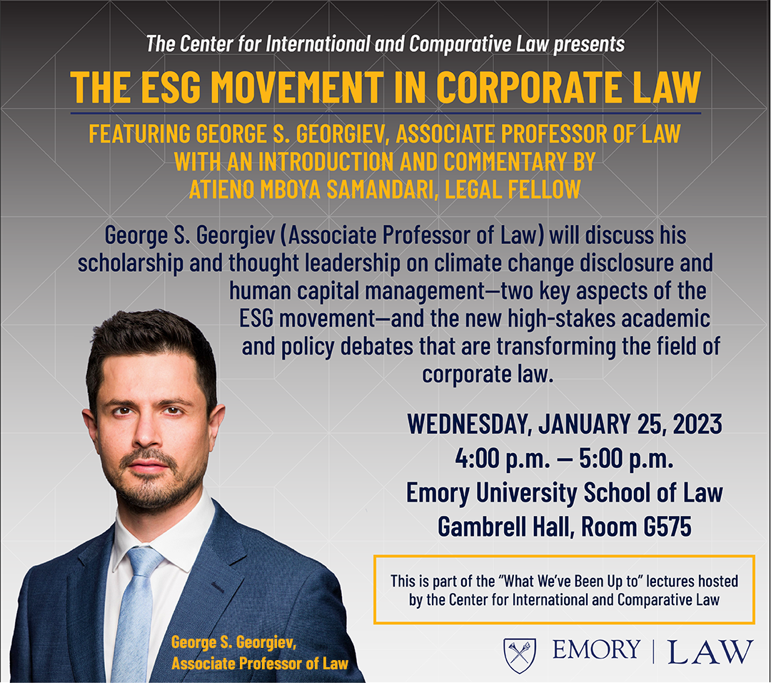 George Georgiev - The ESG Movement in Corporate Law