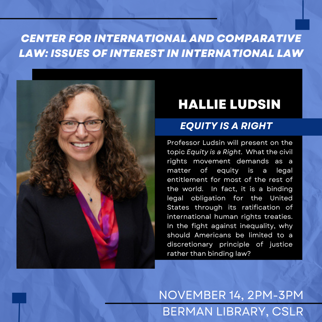 Issues of International Interest: Equity Is a Right with Hallie Ludsin 