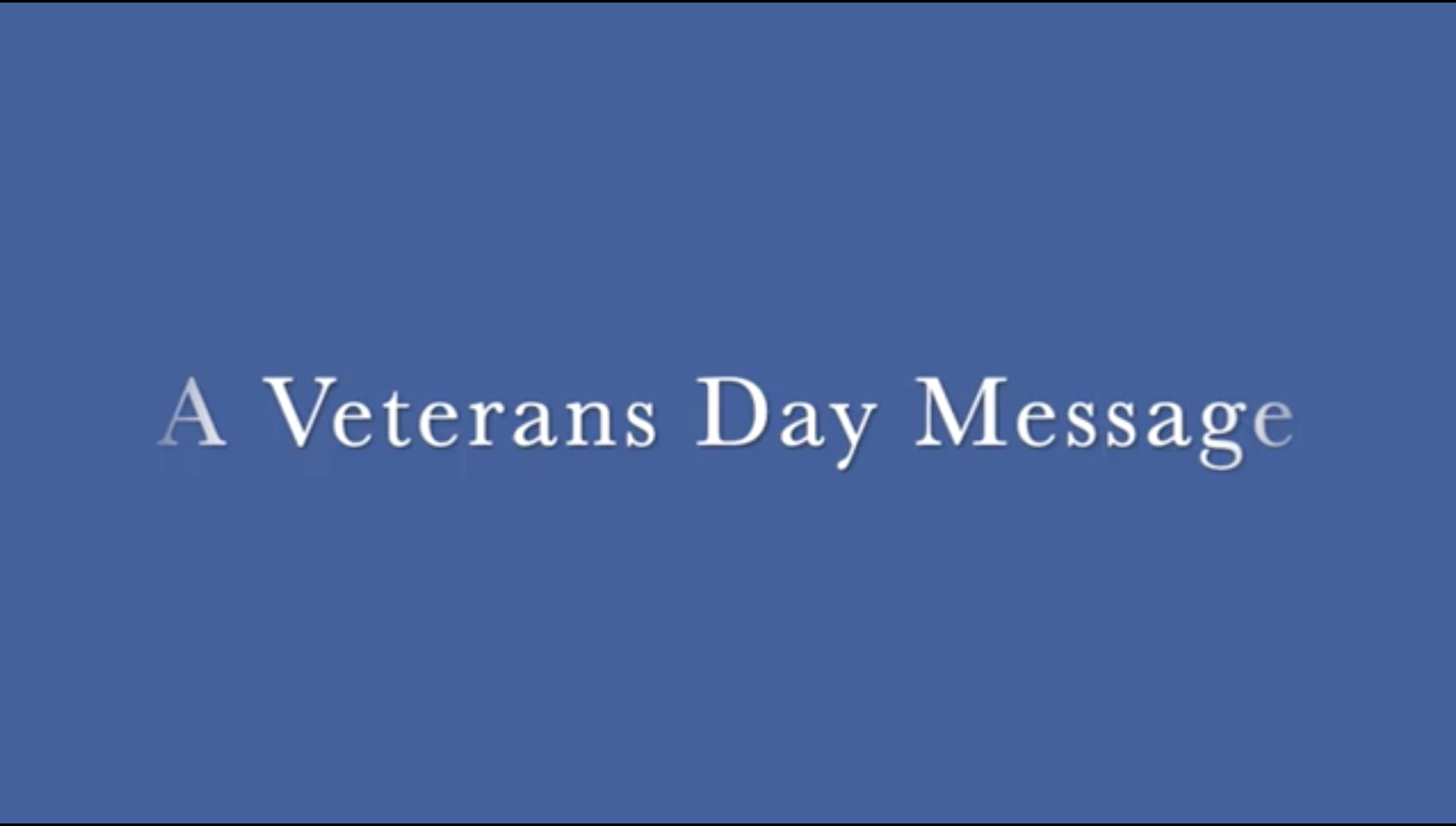 Screenshot of Emory Law student Jerome Miller from Veteran's Day video