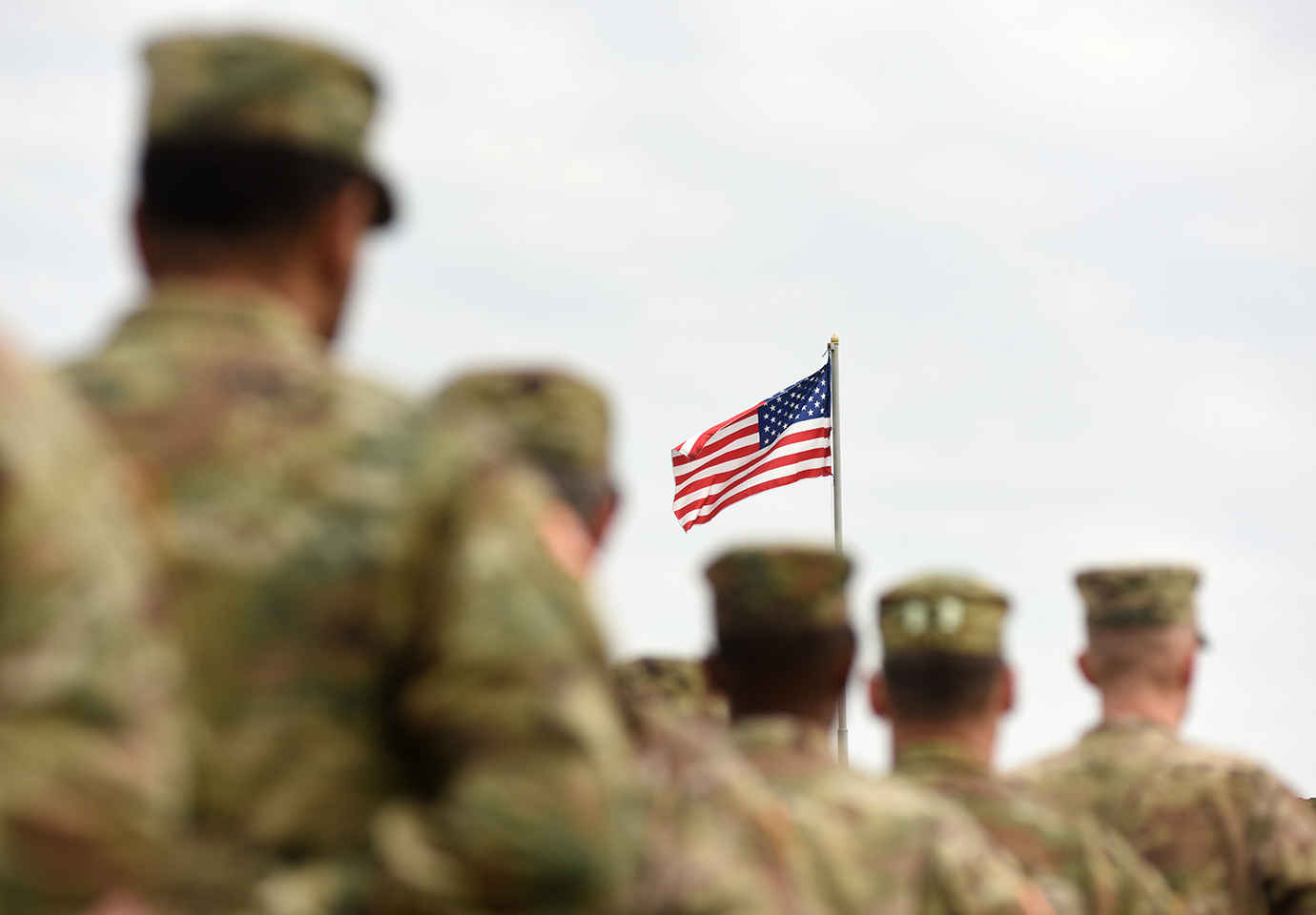 Veterans with US flag