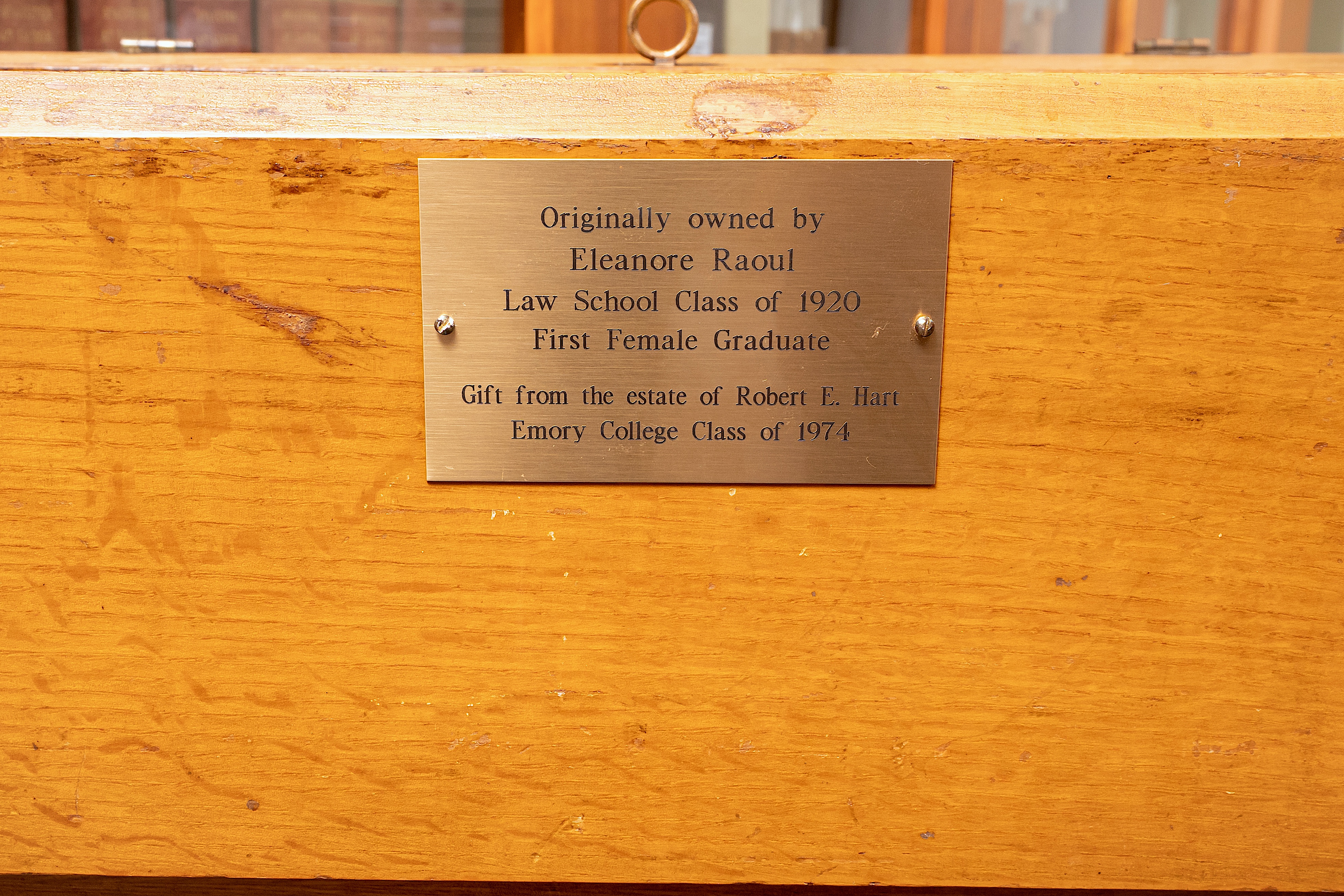 desk plate with Eleanor Raoul's name